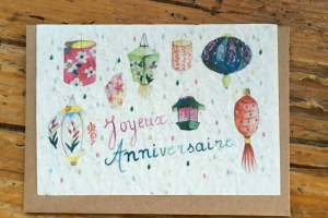 les cartes de Lulu "joyeux anniversaire"(lanternes)